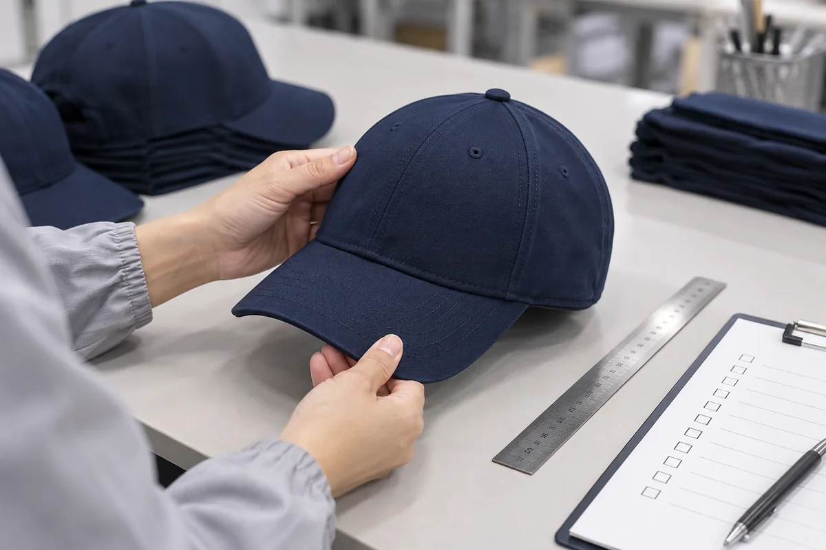 帽子品質確認項目の参考イメージ
